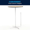 Natural Birch Wood Round Cocktail Table Adjustable
