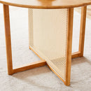 Table and chair set, ancient style solid wood dining table, imitation rattan table legs, beautiful simple solid wood dining chairation