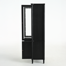 Vintage Display Cabinet with Double Glass Doors, Traditional Style for Collectibles - Black, Ash Wood Veneer, 73.25'' Tall