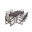 Elegant Patio Dining Set with Removable Cushions in Dark Brown Acacia Wood for Outdoor Spaces