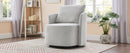 Modern 360° Swivel Accent Barrel Armchair in Grey Chenille, 29.9' Upholstered with Curved Design for Living Room, Bedroom, Office, and Hotel