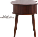 Ripple Desk Dark Walnut Vertical Groove Concealed Drawers