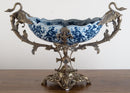 Lovecup Centerpiece Bowl with Bronze Handles - Blue and White L3944