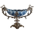 Lovecup Centerpiece Bowl with Bronze Handles - Blue and White L3944