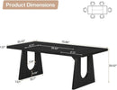 70.9 Inch Black Contemporary Rectangular Dining Table Seats 6 To 8