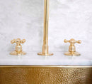 Unlacquered Brass Bathroom 3-Hole Faucet, Widespread Antique bathroom Faucet