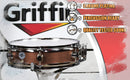 Piccolo Snare Drum 13" x 3.5" by GRIFFIN | 100% Poplar Wood Shell with Flat Hickory Finish & Coated Drum Head | Drummers Acoustic Marching Kit Percussion Instrument with Snare Strainer Throw Off Set