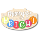 Unfinished Merry and Bright Ornament Door Sign Kit | Wood Craft Cutouts | 1/4" Thick |