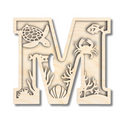 Unfinished Wood Layered Themed Letters | Ocean | A-Z | 2 Piece | up to 24"