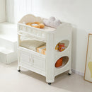 Eco-Friendly HDPE Baby Diaper Changing Table with Removable Safety Belt and Easy-Clean Surface, White, 33.86' x 24.02' x 41.34'