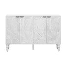 U-Can 47.2'' Modern TV Stand, Entertainment Center Media Console with 2 Spacious Storage Space, Solid Wood Legs and Anti-tip Device For Living room, Up to 43''