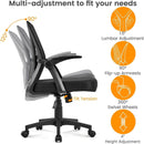 Black Ergonomic Mesh Office Chair With Adjustable Height