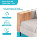 Beige 6 Seater Sectional Sofa With Movable Ottoman