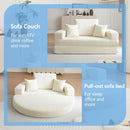 Beige 71Inch Convertible Sleeper Sofa Bed Upholstered