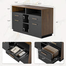 Black Walnut Professional Four Drawer File Cabinet