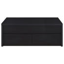 Knapp Lift Top Cocktail Coffee Table with Dual Drawers Black