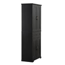 Bathroom Storage Cabinet with Doors and Drawer, Multiple Storage Space, Adjustable Shelf, Black (Old Sku:WF308204AAB)