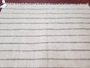 New Turkish Kilim Rug, Striped Area Rug, Southwestern Style, Off-white/Ivory Color, 5x8 Kilim Carpet, Hand-Knotted, Flatweave, Wool