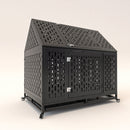 45' Heavy Duty Dog Crate Indestructible Pet Dog Cage Crate Kennel with Roof Top 2 Doors Removable Trays, Lockable Wheels, Escape-Proof for High Anxiety Large/Extra Dogs