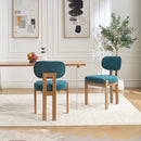Wooden Dining Chairs Set of 2, Modern Fabric Upholstered Dining Room Chair Kitchen Chairs, Farmhouse Dinner Chair for Kitchen Dining Room