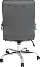 Whitney High Back Leather Office Chair With Adjustable Height Gray Chrome