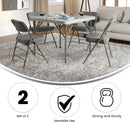 Gray Metal Folding Event Chairs With Cushioned Seats Set Of 2
