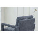 Mid-Century Armchair, Accent Chair with Chenille Armrest & Soft Cushion for Living Room, Bedroom, Home Office, Study, Dark Grayish Blue