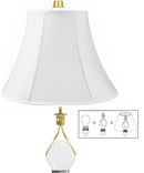 6x12x9.5" CLIP-ON FITTER White Shantung Bell Lampshade