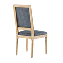 French Country Dining Chairs Set of 2 - Elegant Cane Backrest, Upholstered Seats, Fluted Legs, Rustic Finish, Solid Rubberwood