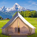 13FT Outdoor Glamping Yurt Teepee Canvas Camping Bell Family Waterproof Tent W/ Stove Jack (SAK92361)