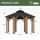 [13X13FT] Alora Premium All-Weather Octagonal Double Hardtop Cedar Wood Gazebo (SAK42795)
