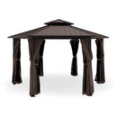 [13X15FT] Alora Hardtop Hexagonal Gazebo With Curtains And Netting [No Furniture] (SAK60713)