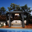 [13X15FT] Alora Hardtop Hexagonal Gazebo With Curtains And Netting [No Furniture] (SAK60713)