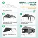 [13X26FT] Alora Heavy-Duty Carport Canopy With Roll-Up Doors And Windows (SAK14975)
