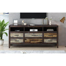 Retro Distressed Wooden TV Stand for TVs up to 65 Inches, Entertainment Center Media Console with 6 Drawers and 3 Shelves for Living room, Brown