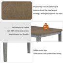 7-Piece Farmhouse Dining Set Classic Rustic Table and 6 high-back design Chairs for Dining Room, Kitchen (Brown+Gray)