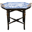 Lovecup Porcelain Blue Willow Tray Table with Stand L203