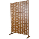 Outdoor & Indoor Freestanding Decorative Privacy Screen for Deck Balcony Patio, Metal Privacy Screen Brown 76' H×48' W