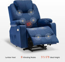 Electric Power Lift Recliner Chair With Massage And Heat Blue Medium