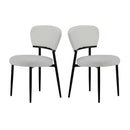 Upholstered Dinning Chair Set of 2-White