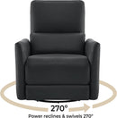 Power Recliner Chair USB Charging Lumbar Support Black