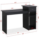 Black Wooden Computer Desk With Storage Drawer Cpu Stand