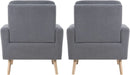 Gray Mid Century Modern Plush Upholstered Armchair