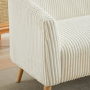 50.78'W Modern Loveseat Couch Sofa, Corduroy Fabric Upholstered 2-Seat Sofa, Wooden Nature Legs for Small Spaces Office Studio Apartment Bedroom, Ivory