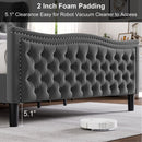 LIFT UP VELVET GRAY  FULL SIZE BED