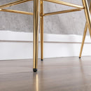 26 Inch Set of 2 Bar Stools,with Chrome Footrest and Base Velvet + Golden Leg Simple Bar Stoo,CREAM