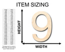 Unfinished Wood Arial Number 9 Shape - Craft - up to 46" DIY