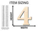 Unfinished Wood Cambria Number 4 Shape - Craft - up to 46" DIY
