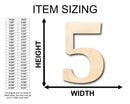 Unfinished Wood Cambria Number 5 Shape - Craft - up to 46" DIY