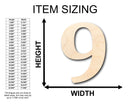 Unfinished Wood Cambria Number 9 Shape - Craft - up to 46" DIY